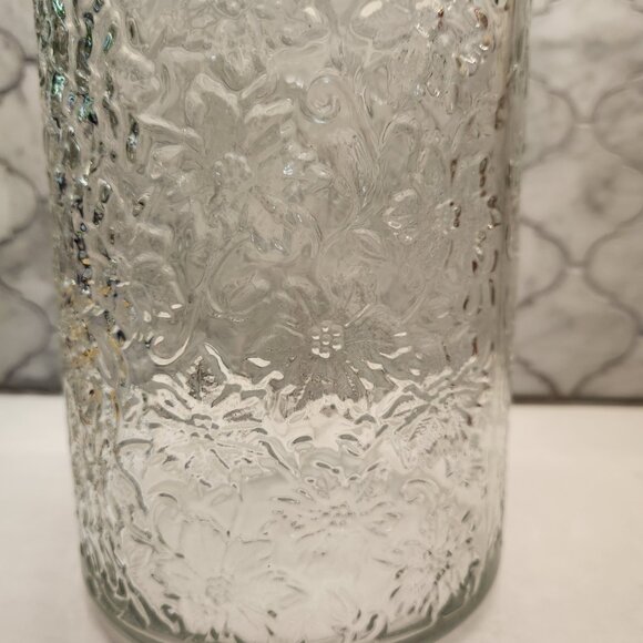 Princess House Fantasia Cookie Jar & Lid #569 Round Poinsettia Canister Vintage - Picture 9 of 10